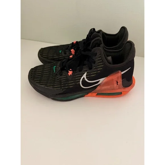 Nike LeBron Witness 7 Black White Orange Green Mens size 8 Basketball Shoes - Picture 1 of 7
